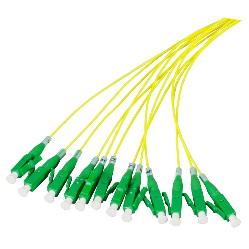 Cavo di collegamento in fibra di vetro OS2 giallo LC/APC - 12 pezzi
